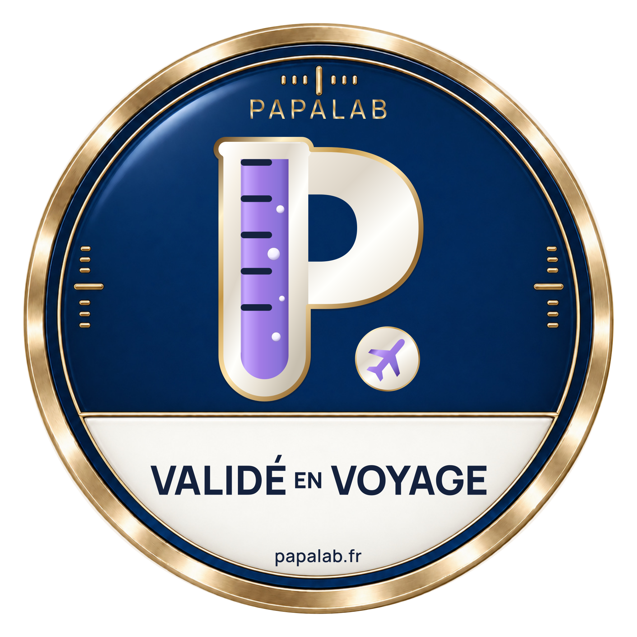 Badge PapaLab Validé en voyage